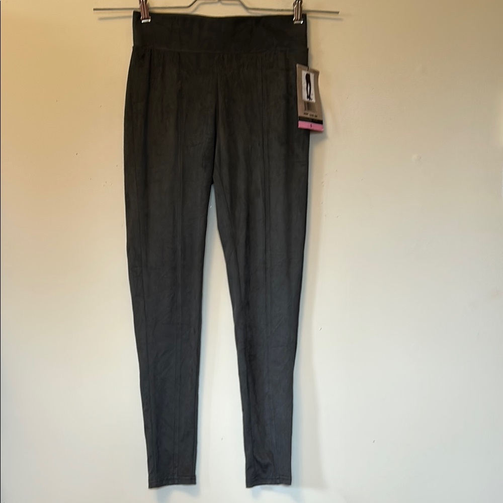 Seven7 super soft faux suede pull on high rise grey leggings size small new/tag